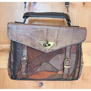 Vintage Pagani Patchwork Leather Crossbody Top Handle Purse Handbag Fairy Grunge